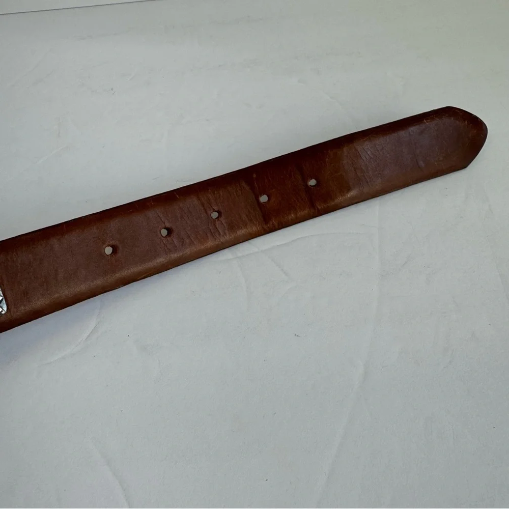 Vintage Y2K Brown Leather Belt‎ Western Boho Womens Large The Ritz Collection